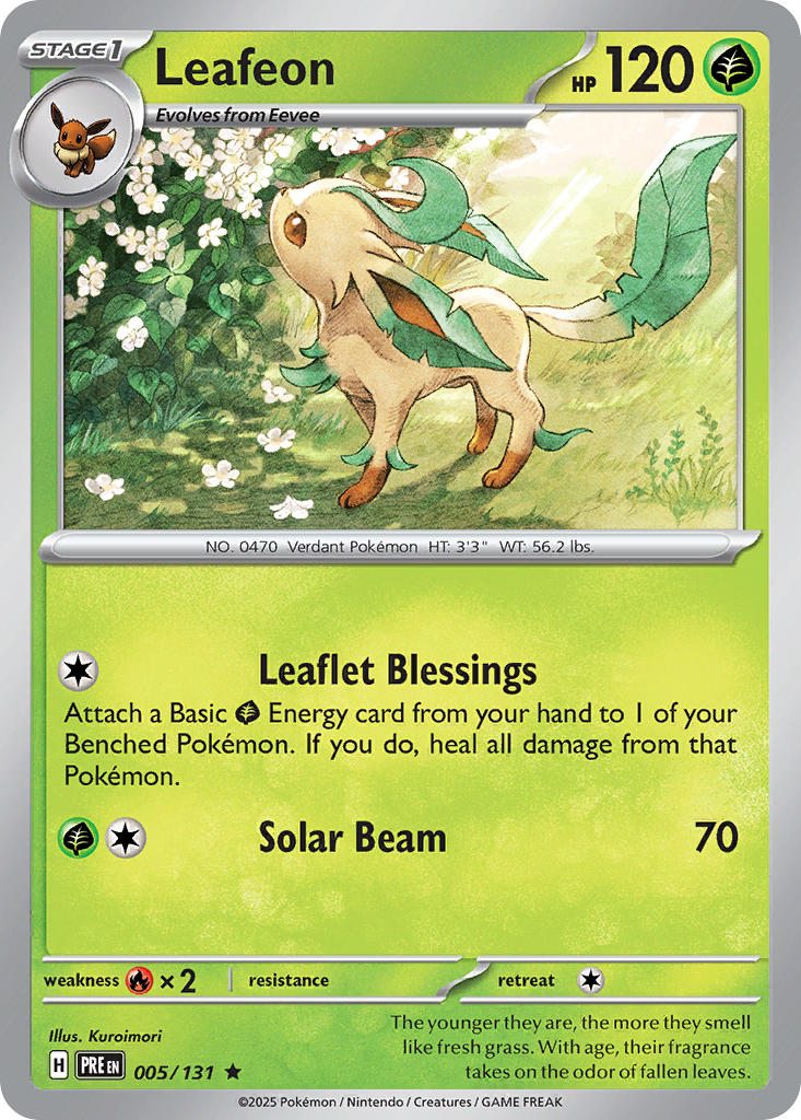 Leafeon - 005/131 (PRE) Rare - Near Mint Holofoil