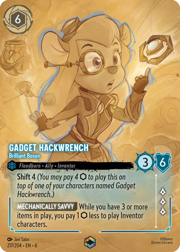 Gadget Hackwrench - Brilliant Bosun (Azurite Sea 217/204) Enchanted - Near Mint Holofoil