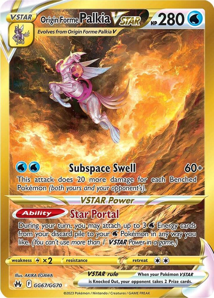 Origin Forme Palkia VSTAR - GG67/GG70 (CRZ:GG) Secret Rare - Moderate Play Holofoil