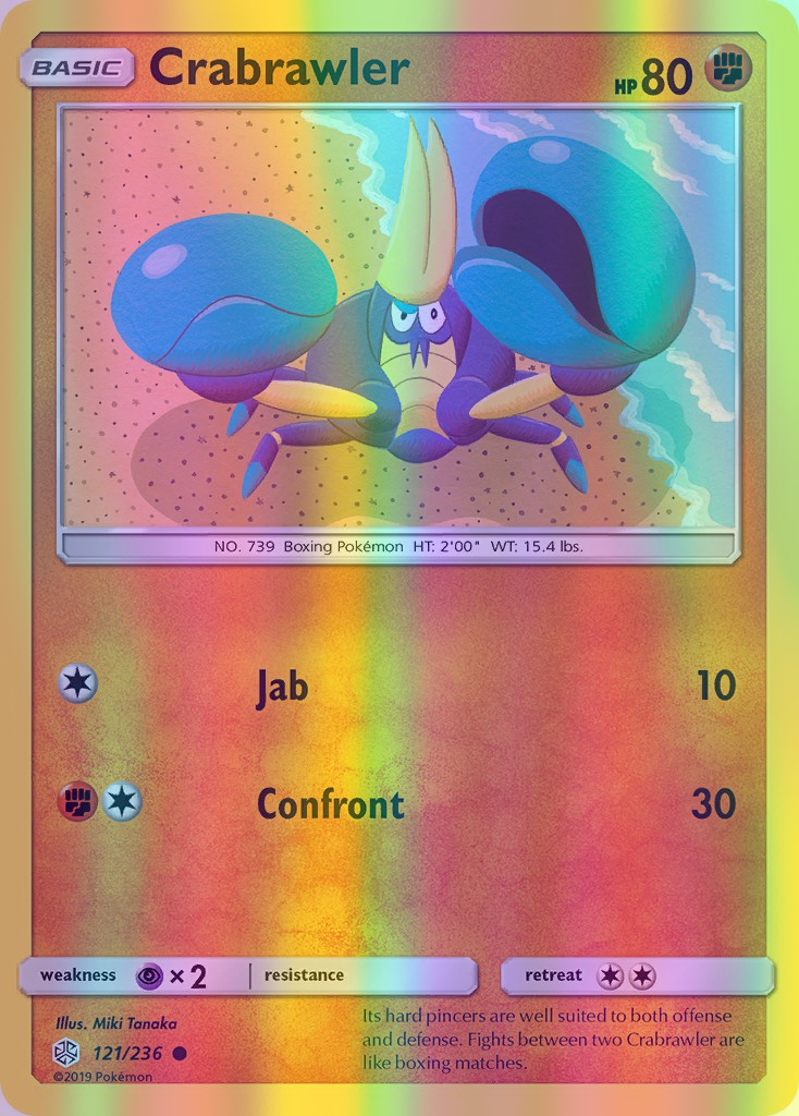 Crabrawler - 121/236 (CEC) Common - Near Mint Reverse Holofoil