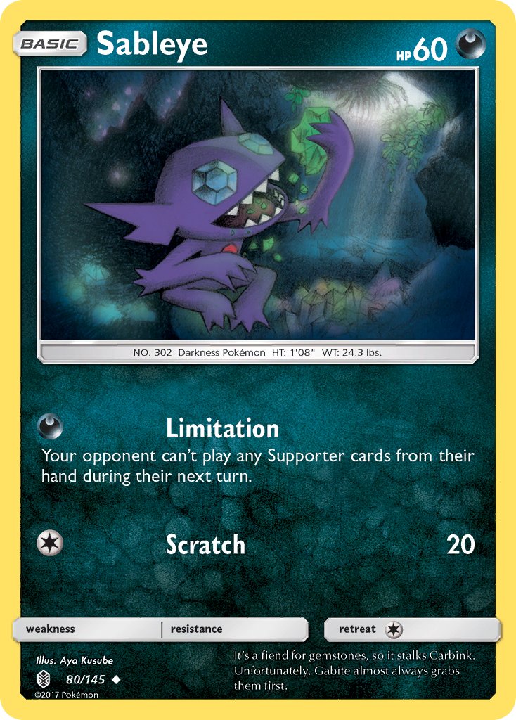 Sableye - 080/145 (SM:GRI) Uncommon - Near Mint