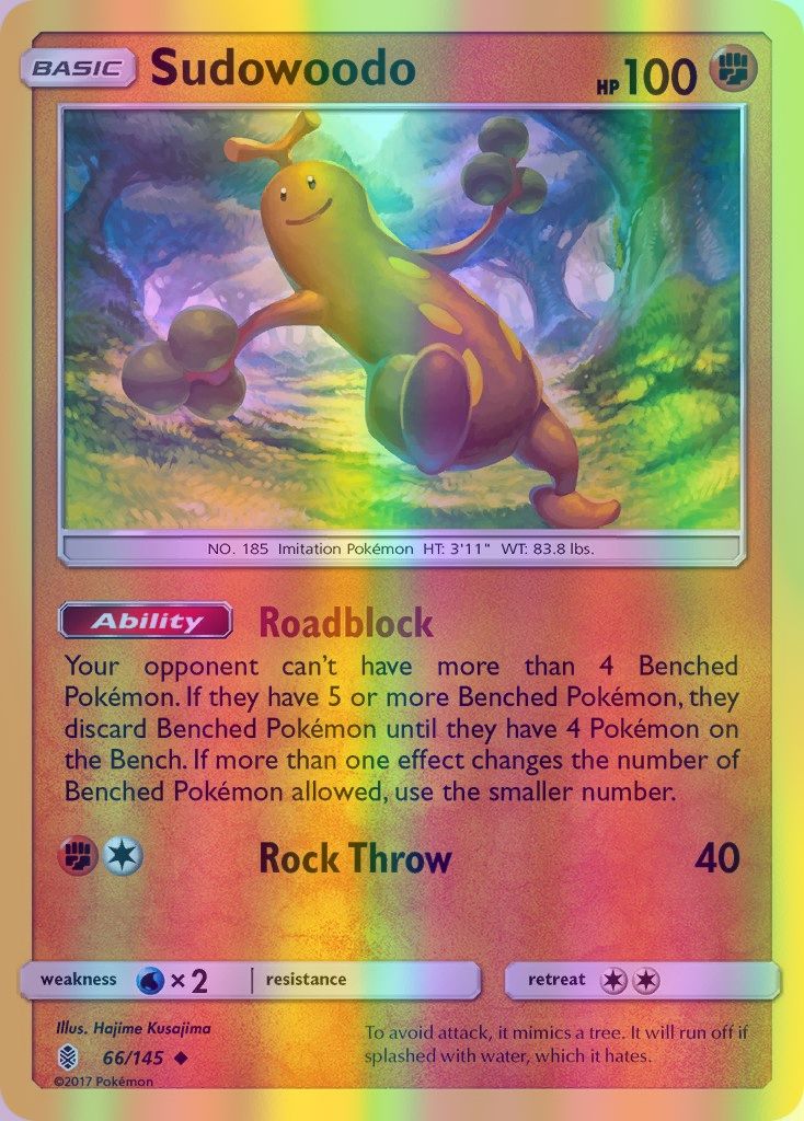 Sudowoodo - 066/145 (SM:GRI) Uncommon - Near Mint Reverse Holofoil