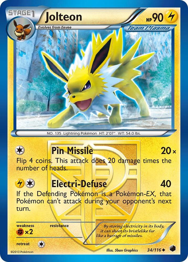 Jolteon - 34/116 (PLF) Uncommon - Near Mint Normal