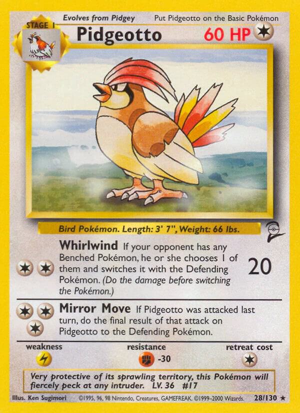 Pidgeotto - 028/130 (BS2) Rare - Damaged