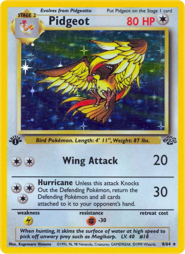 Pidgeot - 08/64 (JU) Holo Rare - Heavy Play Unlimited Holofoil