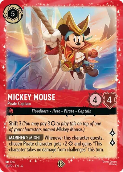 Mickey Mouse - Pirate Captain (Disney Lorcana Promo Cards 18/P2) Promo - Near Mint