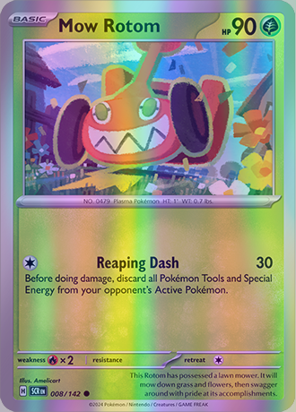 Mow Rotom - 008/142 (SCR) Common - Near Mint Reverse Holo Mow Rotom - 008/142 (SCR) Common - Near Mint Reverse Holo