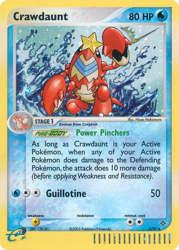 Crawdaunt - 3/97 (DR) Holo Rare - Near Mint