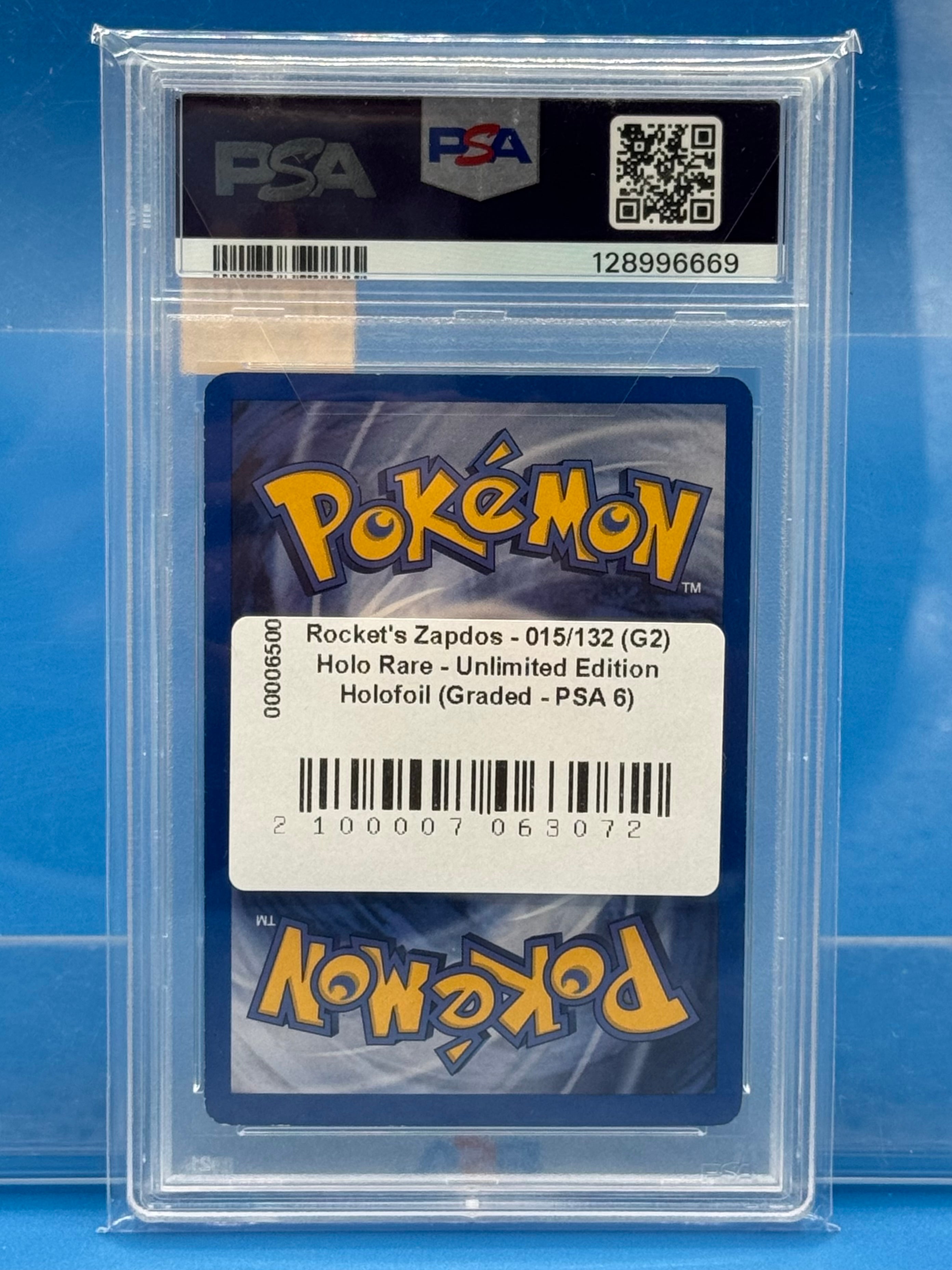 Rocket's Zapdos - 015/132 (G2) Holo Rare - Unlimited Edition Holofoil (Graded - PSA 6)