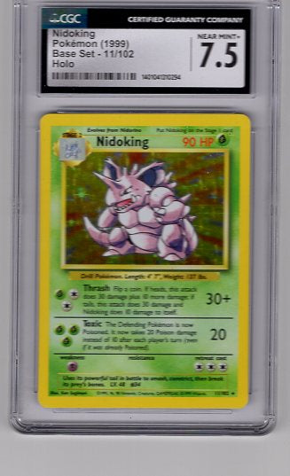 Nidoking - 011/102 (BS) Holo Rare - Holofoil (Graded - CGC 7.5)
