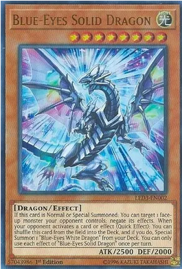 Blue-Eyes Solid Dragon (LED3-EN002) 1st Edition Ultra Rare