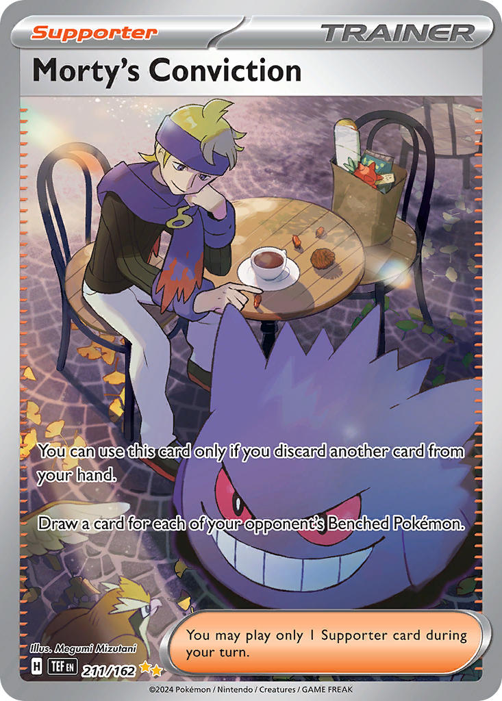 Morty's Conviction - 211/162 (TEF) Special Illustration Rare - Near Mi Morty's Conviction - 211/162 (TEF) Special Illustration Rare - Near Mi