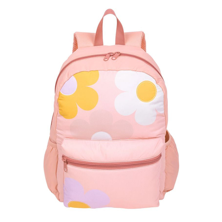 Flora: Daisy Puffer Backpack - Pink