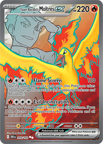 Team Rocket's Moltres ex - 208/182 (DRI) Ultra Rare