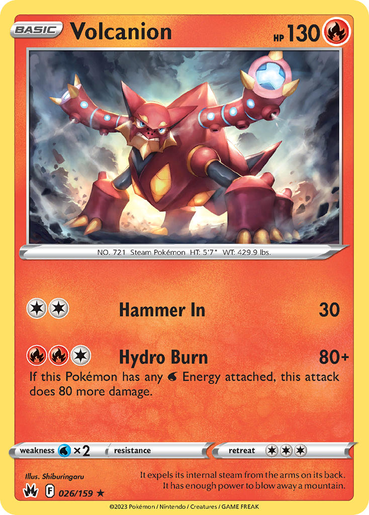 Volcanion - 026/159 (CRZ) Holo Rare - Near Mint Holofoil
