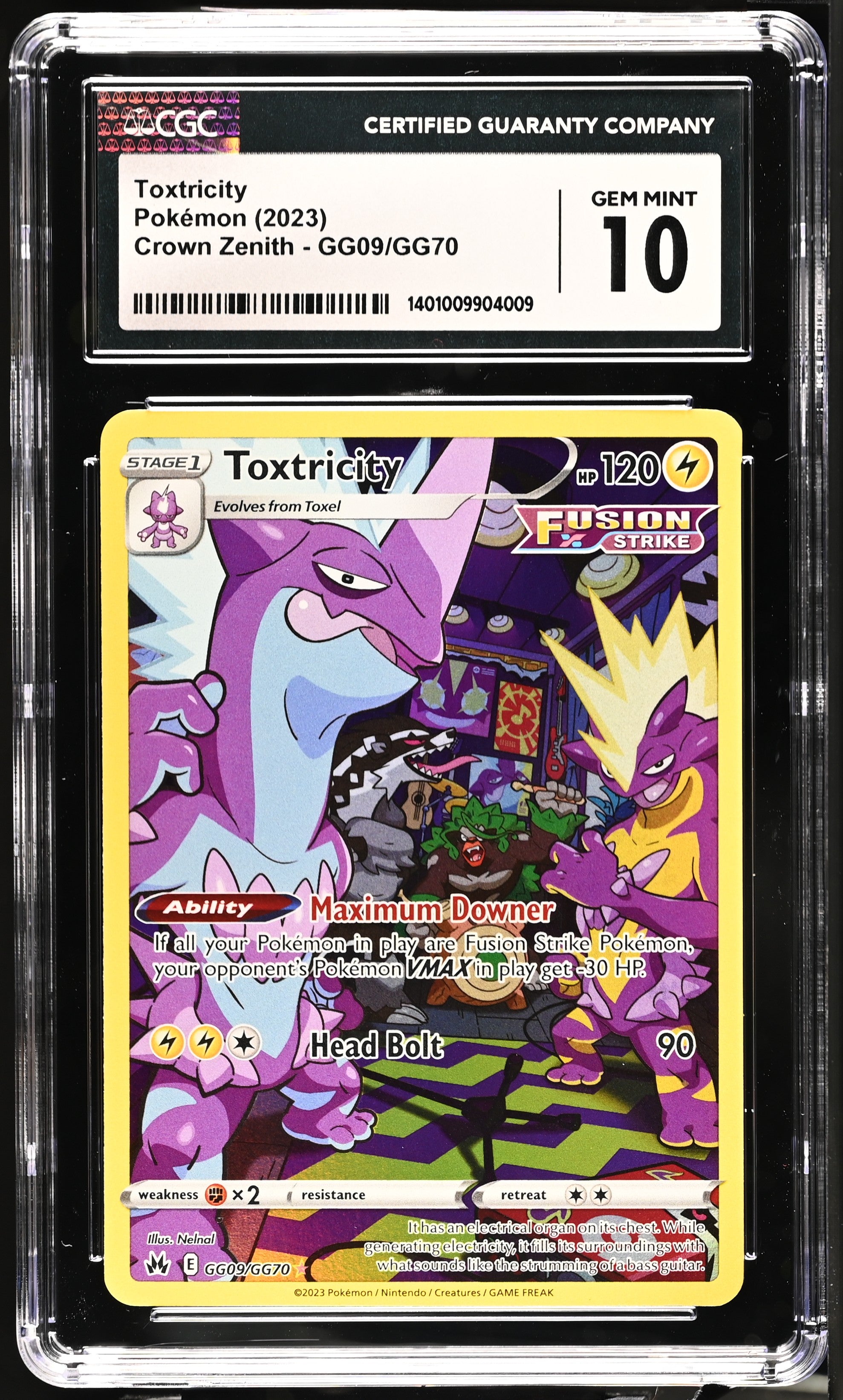 Toxtricity - GG09/GG70 (CRZ:GG) Holo Rare - Near Mint Holofoil (CGC - Graded 10)