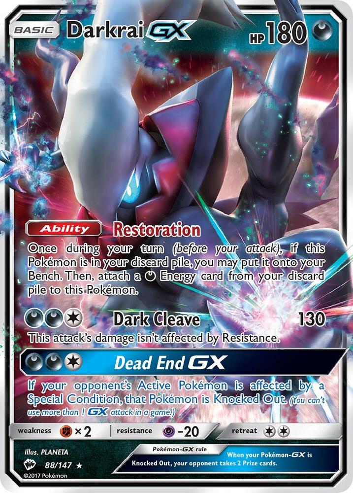 Darkrai GX - 088/147 (SM:BUS) Ultra Rare - Light Play Holofoil