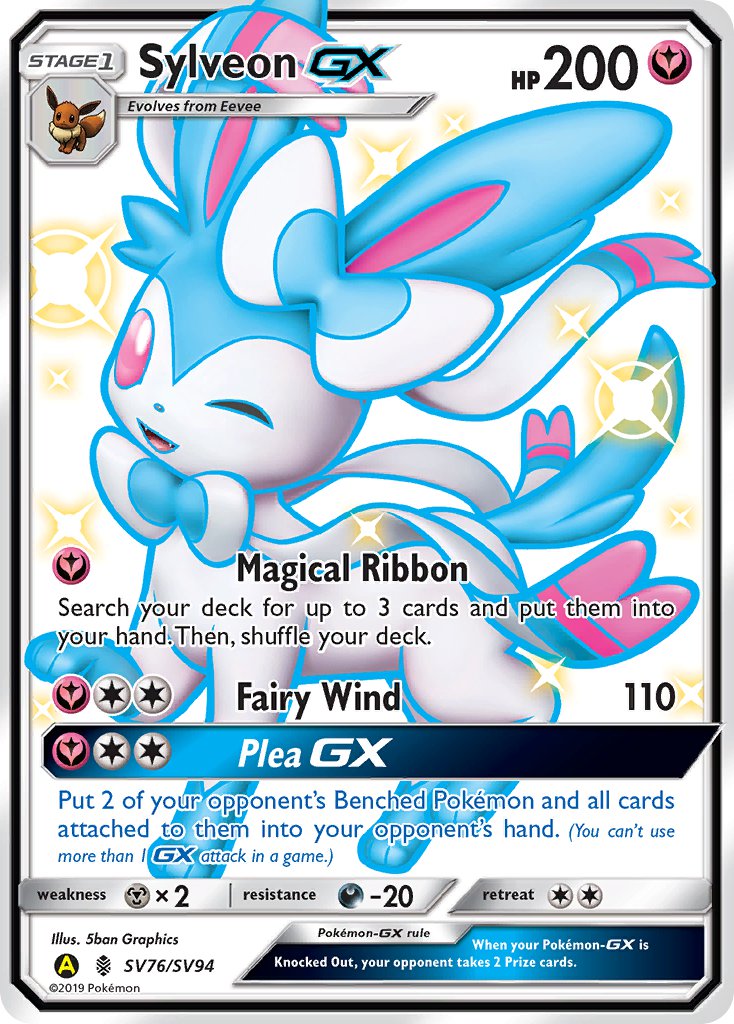 Sylveon GX - SV76/SV94 (HIF:SV) Shiny Holo Rare - Near Mint Holofoil