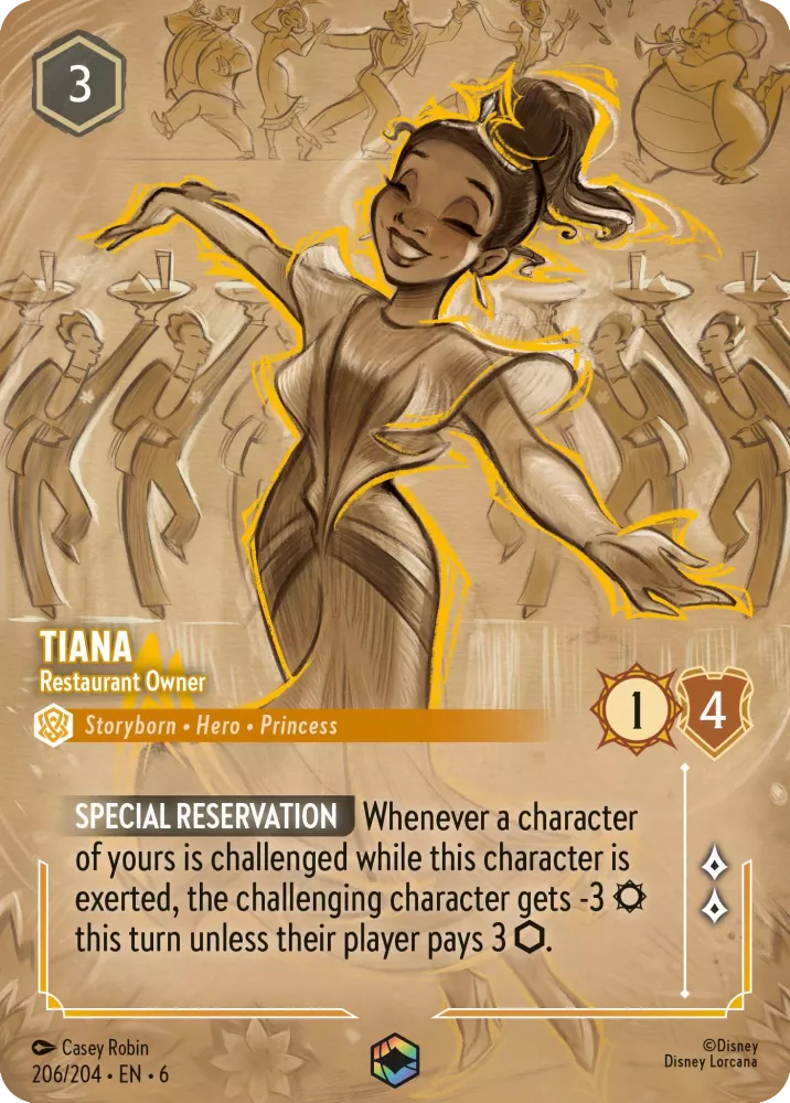 Tiana - Restaurant Owner (Azurite Sea 206/204) Enchanted - Near Mint Holofoil