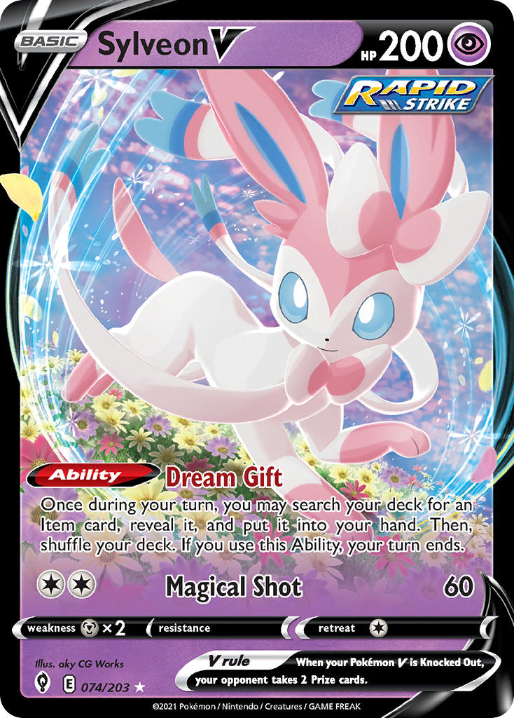 Sylveon V - 074/203 (SWSH07) Ultra Rare - Near Mint Holofoil