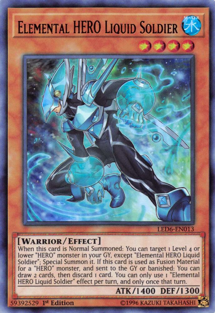 Elemental HERO Liquid Soldier (LED6-EN013) Ultra Rare - Near Mint 1st Edition