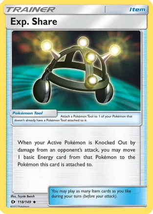 Exp. Share - 118/149 (SM01) Uncommon - Near Mint Reverse Holofoil