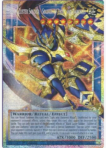 Black Luster Soldier - Soldier of Light and Darkness (CORI-EN028) Secret Rare Extended Art Near Mint 1st Edition