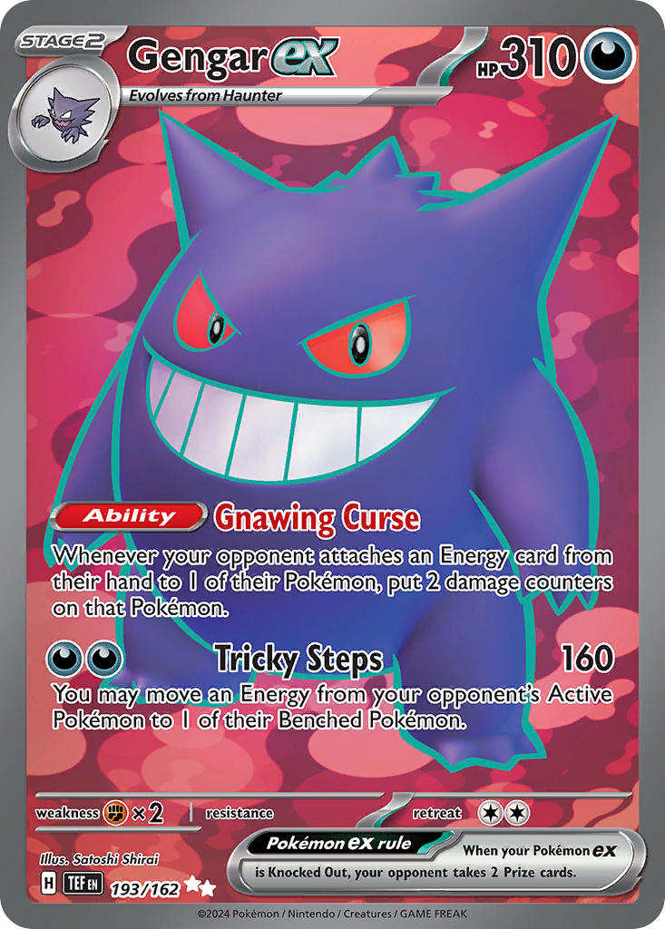 Pokemon SV05: Temporal Forces Gengar ex - 193/162 Holofoil / Near Mint Pokemon SV05: Temporal Forces Gengar ex - 193/162 Holofoil / Near Mint