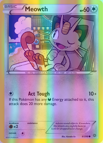 Meowth - 061/098 (AOR) Common - Near Mint Reverse Holofoil