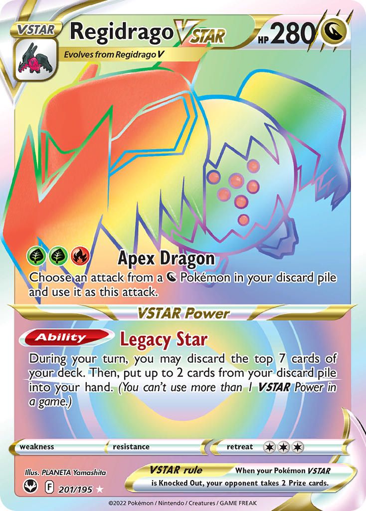 Regidrago VSTAR (Secret) - 201/195 (SWSH12) Secret Rare - Near Mint Holofoil