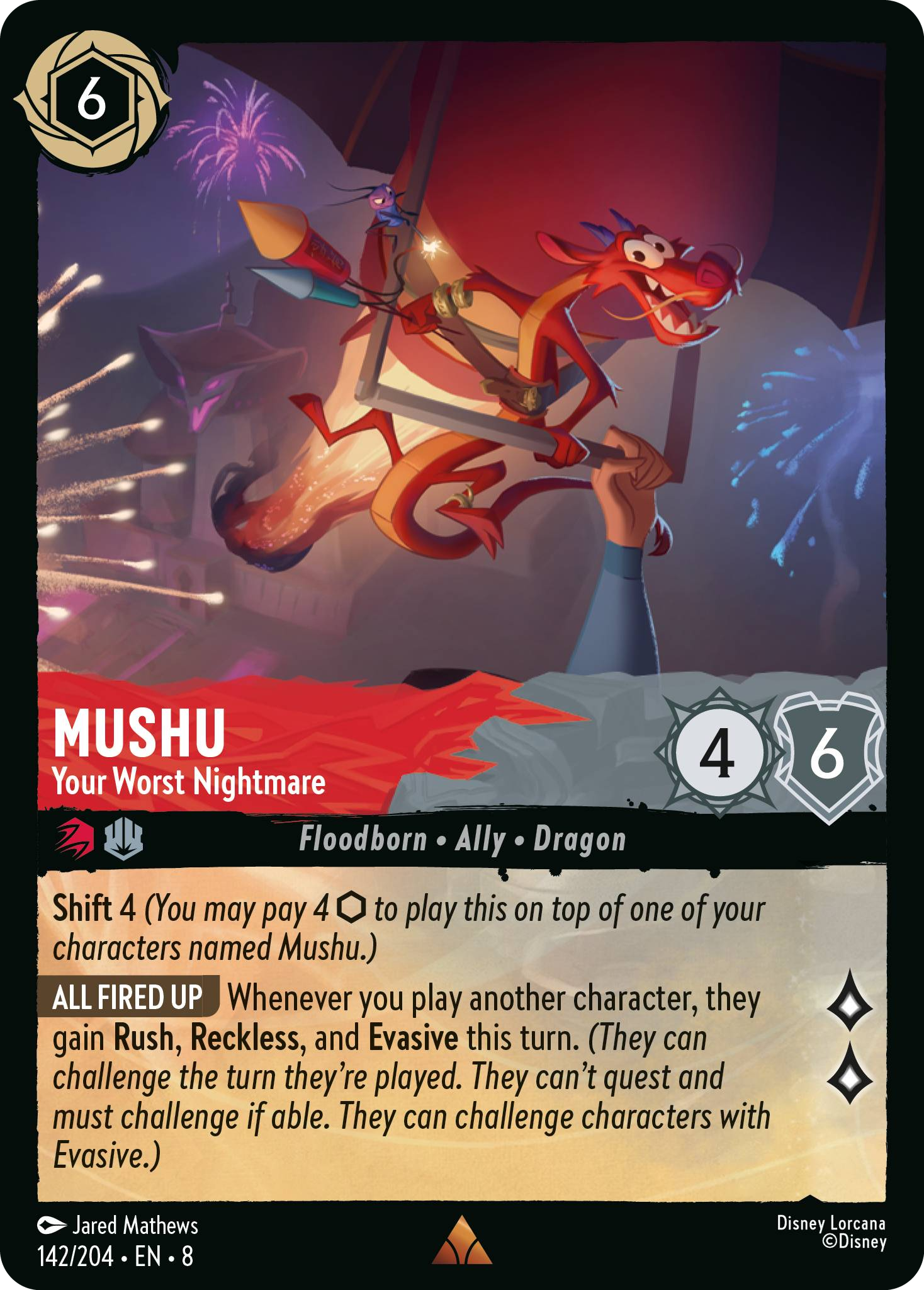 Mushu - Your Worst Nightmare (Reign of Jafar - 142/204 ) Rare