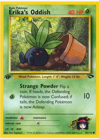 Erika's Oddish - 62/132 (G1) Common - Near Mint 1st Edition