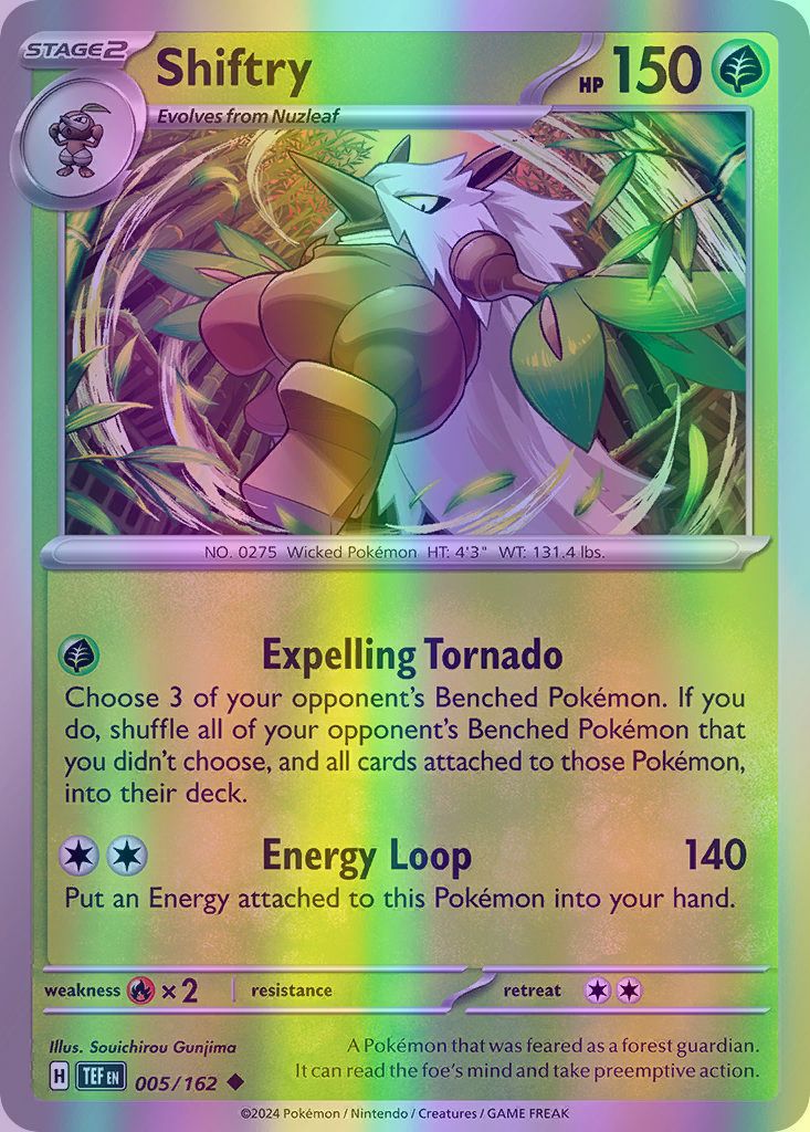 Shiftry - 005/162 (TEF) Uncommon - Near Mint Reverse Holofoil