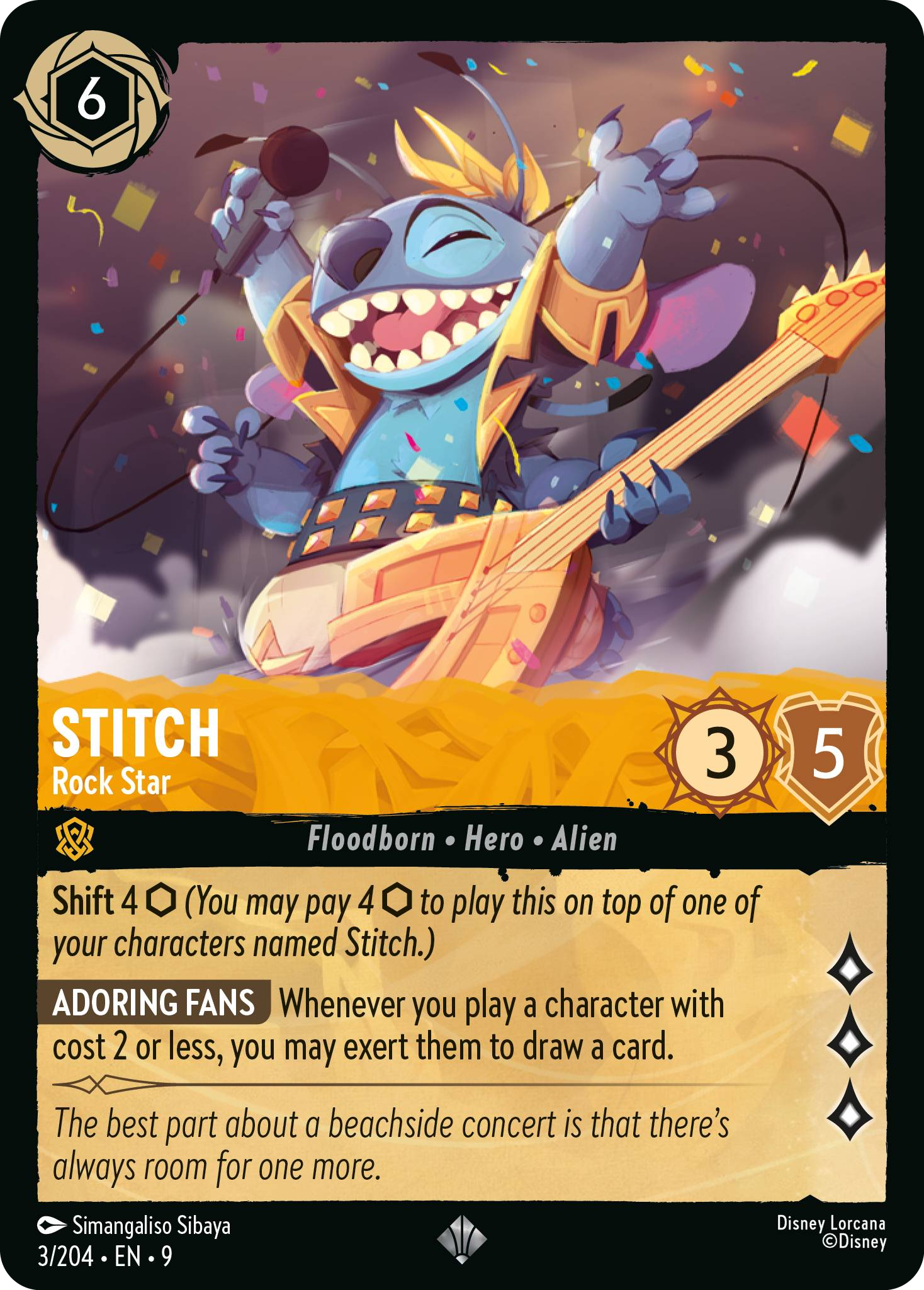 Stitch - Rock Star (Fabled - 003/204) Super Rare