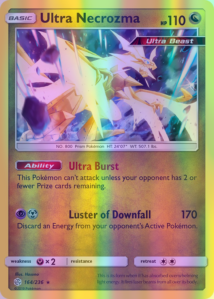 Ultra Necrozma - 164/236 (CEC) Holo Rare - Near Mint Reverse Holofoil Ultra Necrozma - 164/236 (CEC) Holo Rare - Near Mint Reverse Holofoil