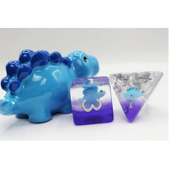 Blue Stegosaurus RPG Dice Set