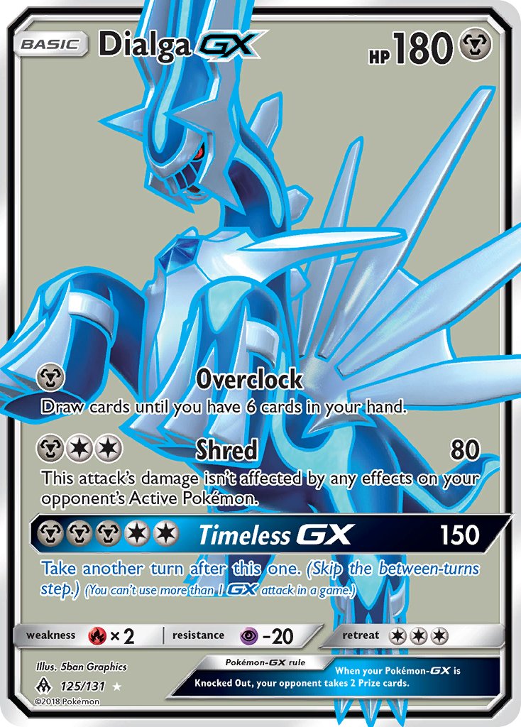 Dialga GX (Full Art) - 125/131 (FLI) Ultra Rare - Near Mint Holofoil