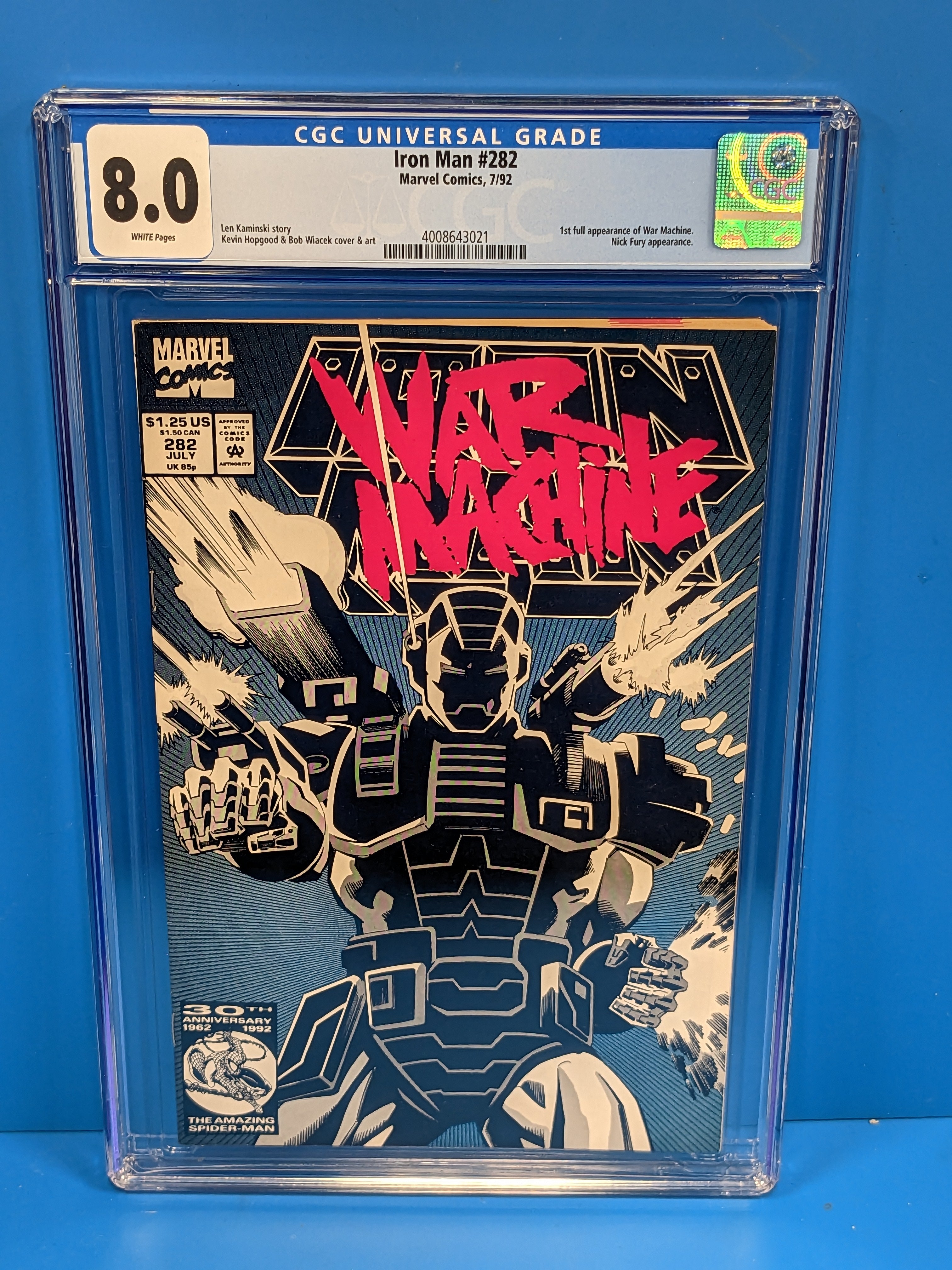 Iron Man (1968 Series) #282 (CGC 8.0) 1st Appearance of War Machine