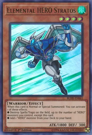 Elemental HERO Stratos (BLHR-EN061) Ultra Rare Near Mint 1st Edition