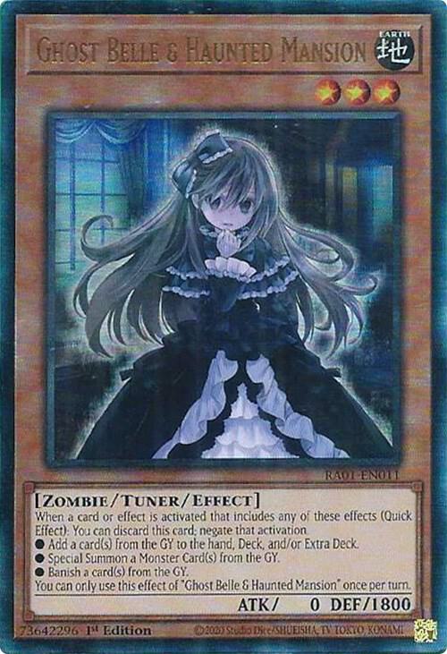 Ghost Belle & Haunted Mansion (RA01-EN011) Prismatic Ultimate Rare - Near Mint 1st Edition