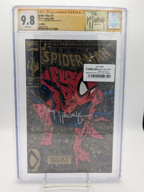 Spider-Man (1990 Series) #1 (CGC Signature Series 9.8) Gold Edition Second Printing - Todd McFarlane Signature