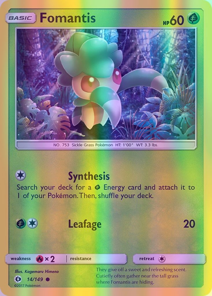Fomantis - 014/149 (SM01) Common - Near Mint Reverse Holofoil