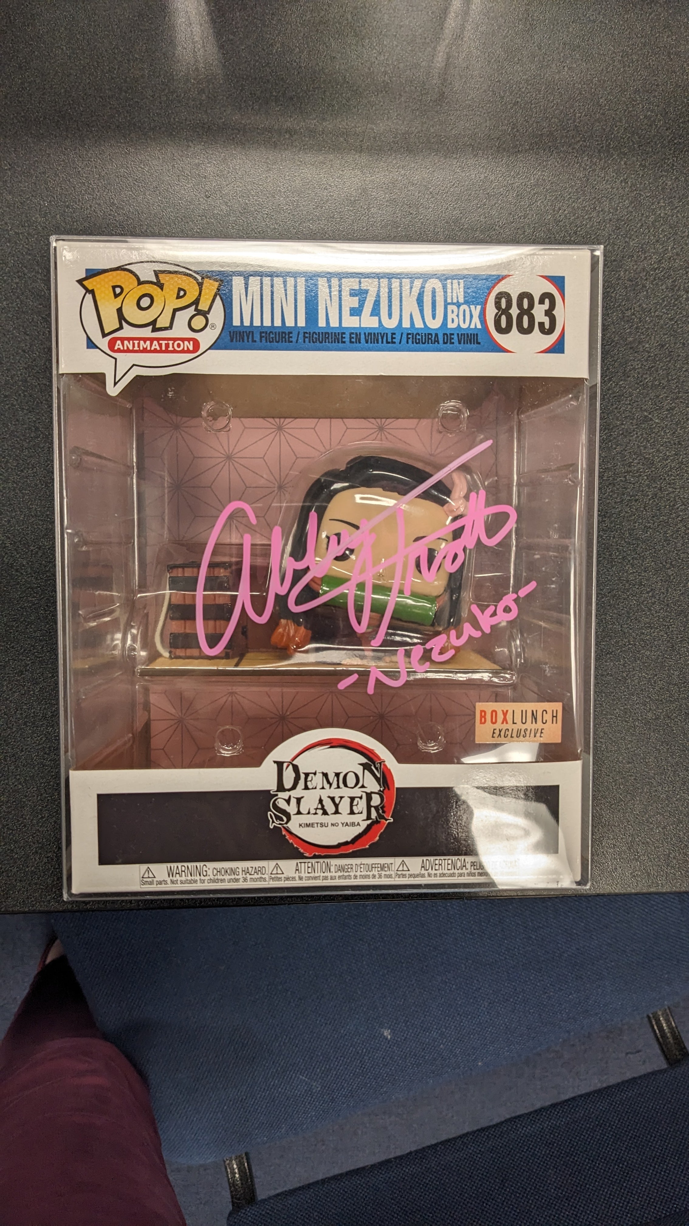 POP Figure Deluxe: Demon Slayer #0883 - Mini Nezuko In Box (Box Lunch Exclusive) (Signed w/ PSA Certification)