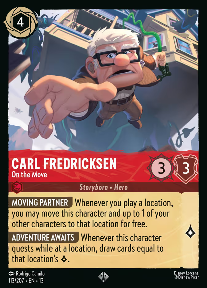 Carl Fredricksen - On the Move (113/204 - Attack of the Vine!) Super Rare