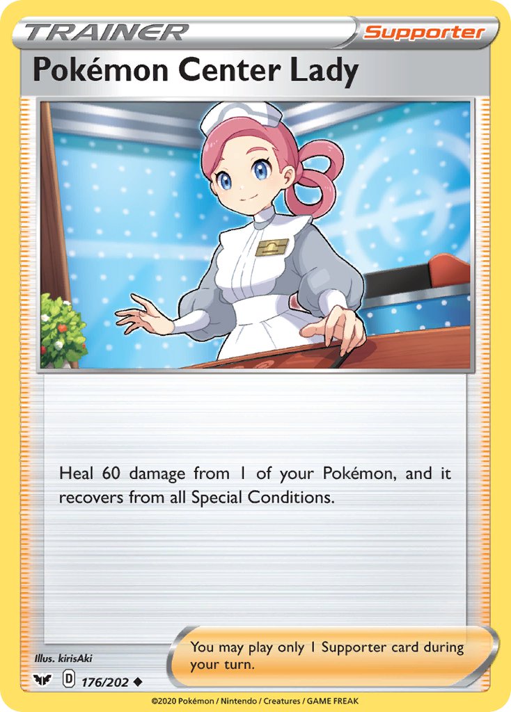 Pokemon Center Lady - 176/202 (SWSH01) Uncommon - Near Mint