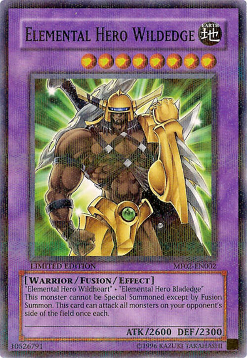 Elemental Hero Wildedge (MF02-EN002) Rare - Moderate Play 1st Edition