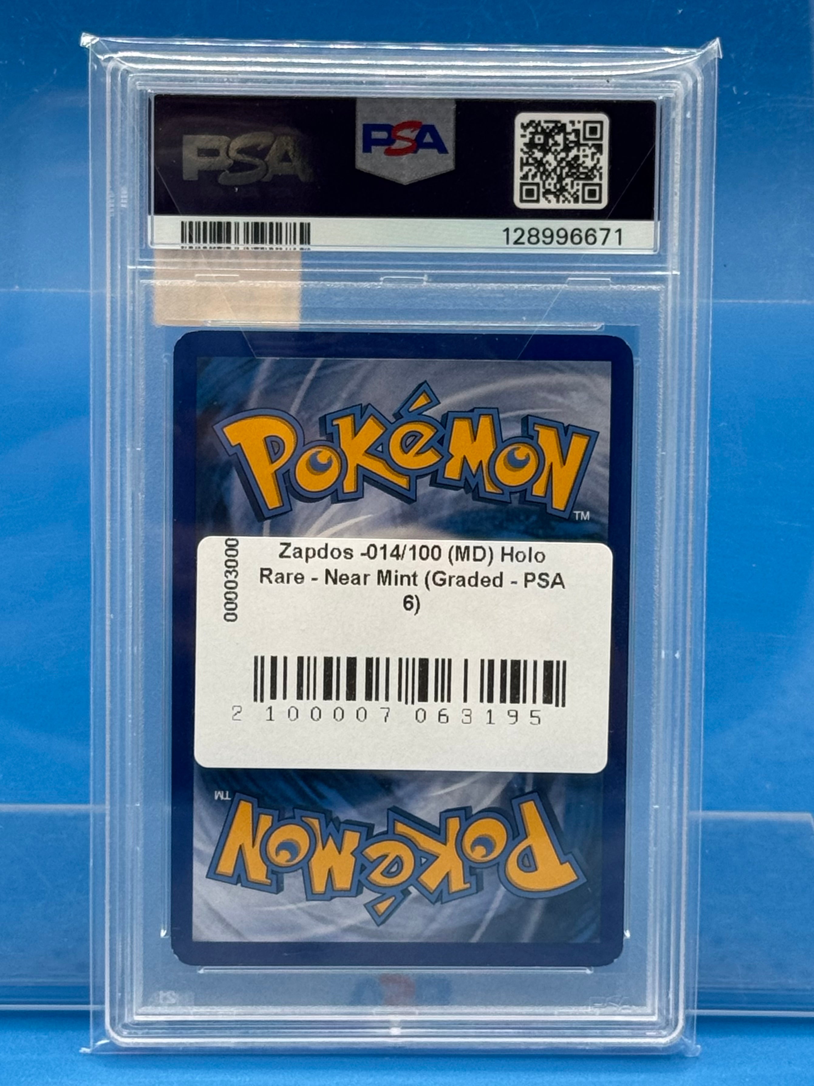Zapdos -014/100 (MD) Holo Rare - Near Mint (Graded - PSA 6)