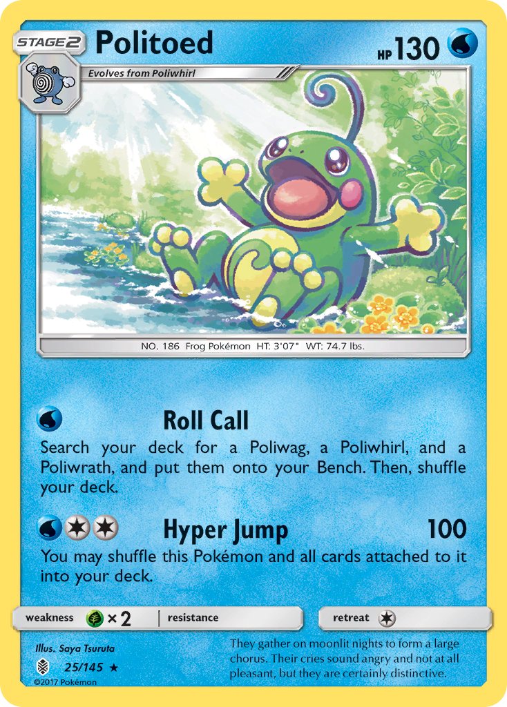 Politoed - 025/145 (SM:GRI) Holo Rare - Near Mint Holofoil
