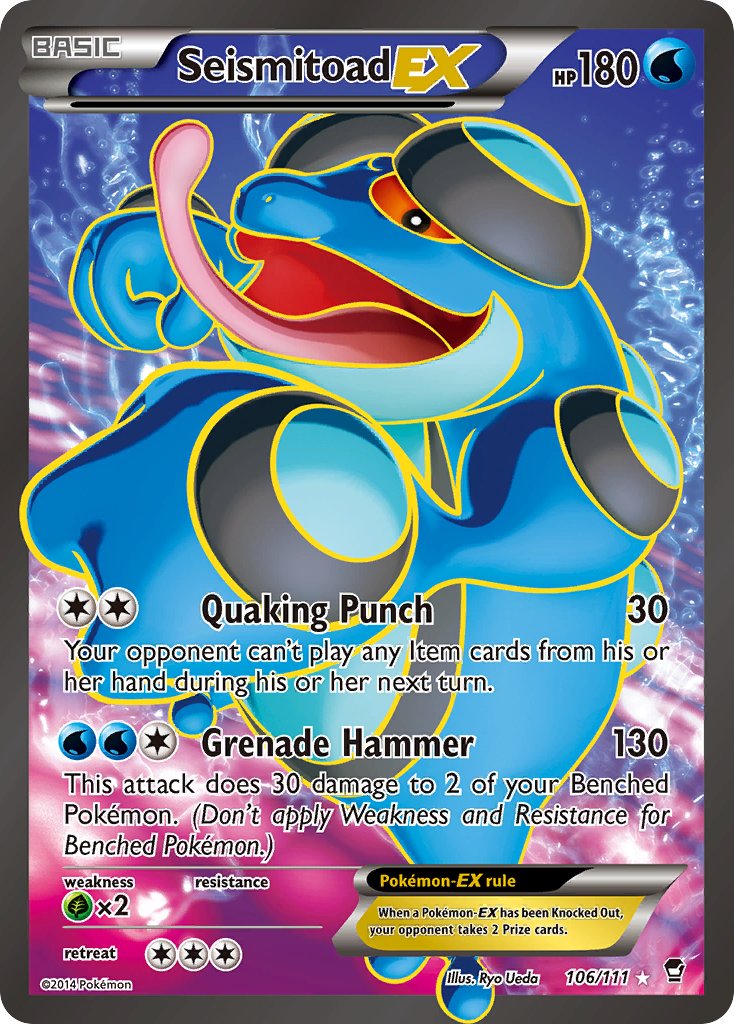 Seismitoad EX (Full Art) - 106/111 (FFI) Ultra Rare - Near Mint Holofoil