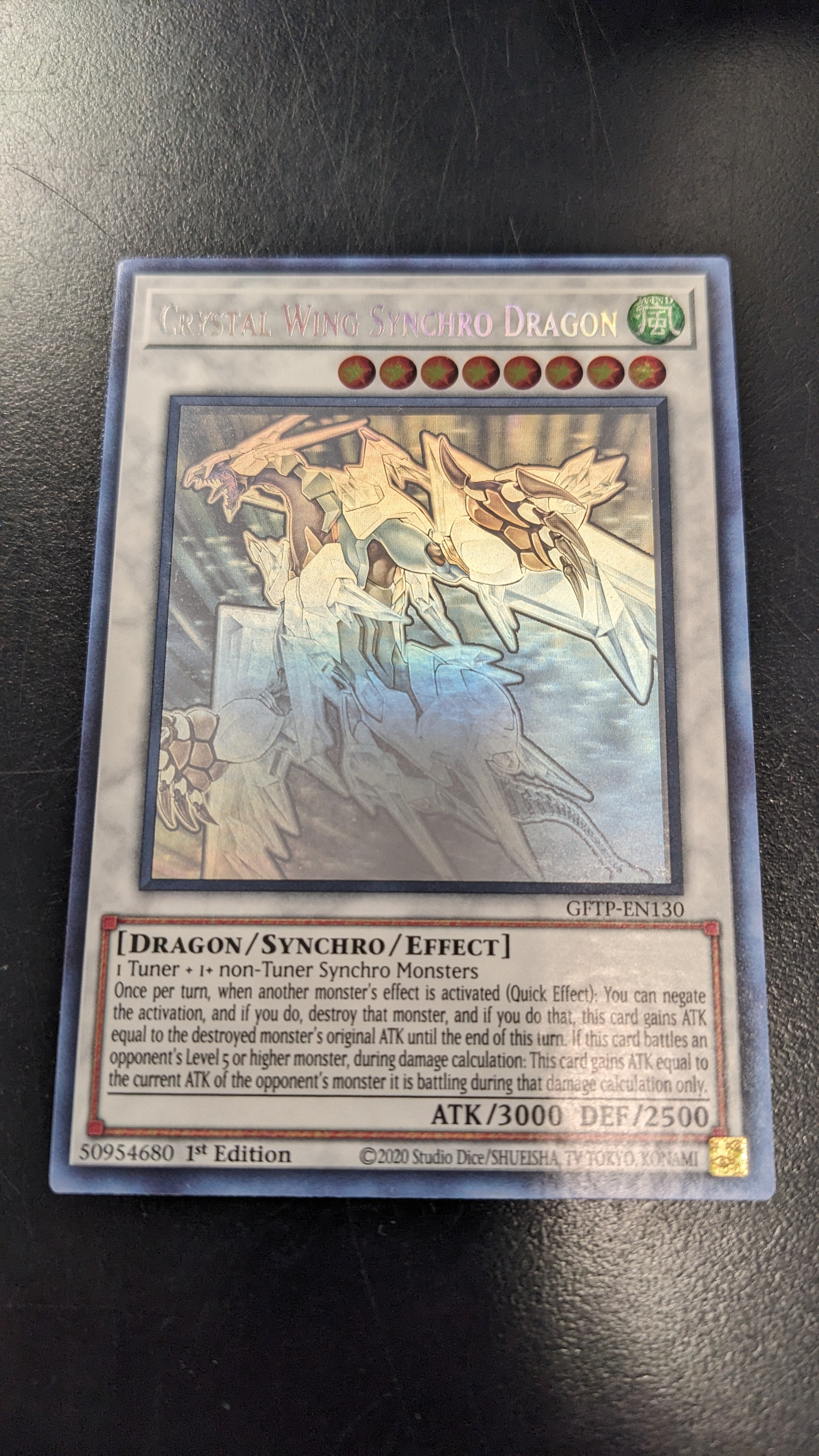 Crystal Wing Synchro Dragon (GFTP-EN130) Ghost Rare - Light Play